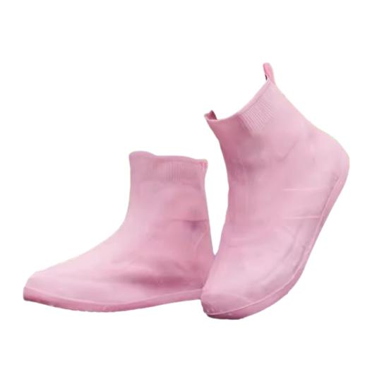 Waterproof Shoe Covers Anti Slip Rainproof Shoe Covers Reusable Rain Shoe Covers for Sneakers Women Men Outdoor Protection M розовый