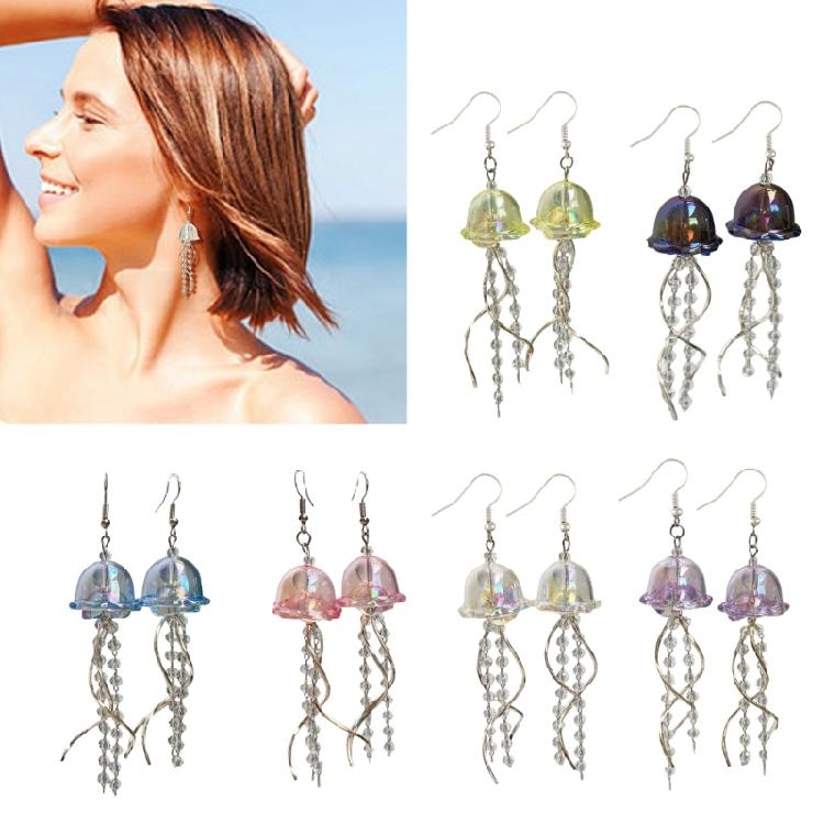 Exquisite Jellyfish Charm Earrings Personalized Jellyfish Pedant Earring Elegant Dangle Ear Hook for Stylish Outfits