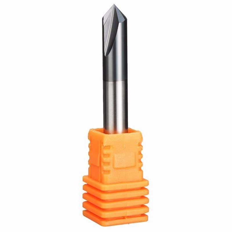 5pcs 6mm Chamfer End Mill 2Flutes HRC45 CNC Router Cutting Tool Cutter Drill Bit