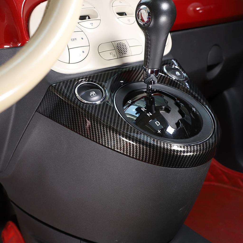ABS Carbon Fiber Center Console Gear Shift Panel Cover Trim for Fiat 500 2011-23