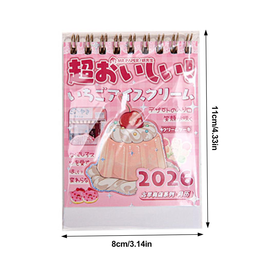 Desktop Calendar 2026 Vintage Shop Series Monthly Planner With Daily Function For Office Home Decoration