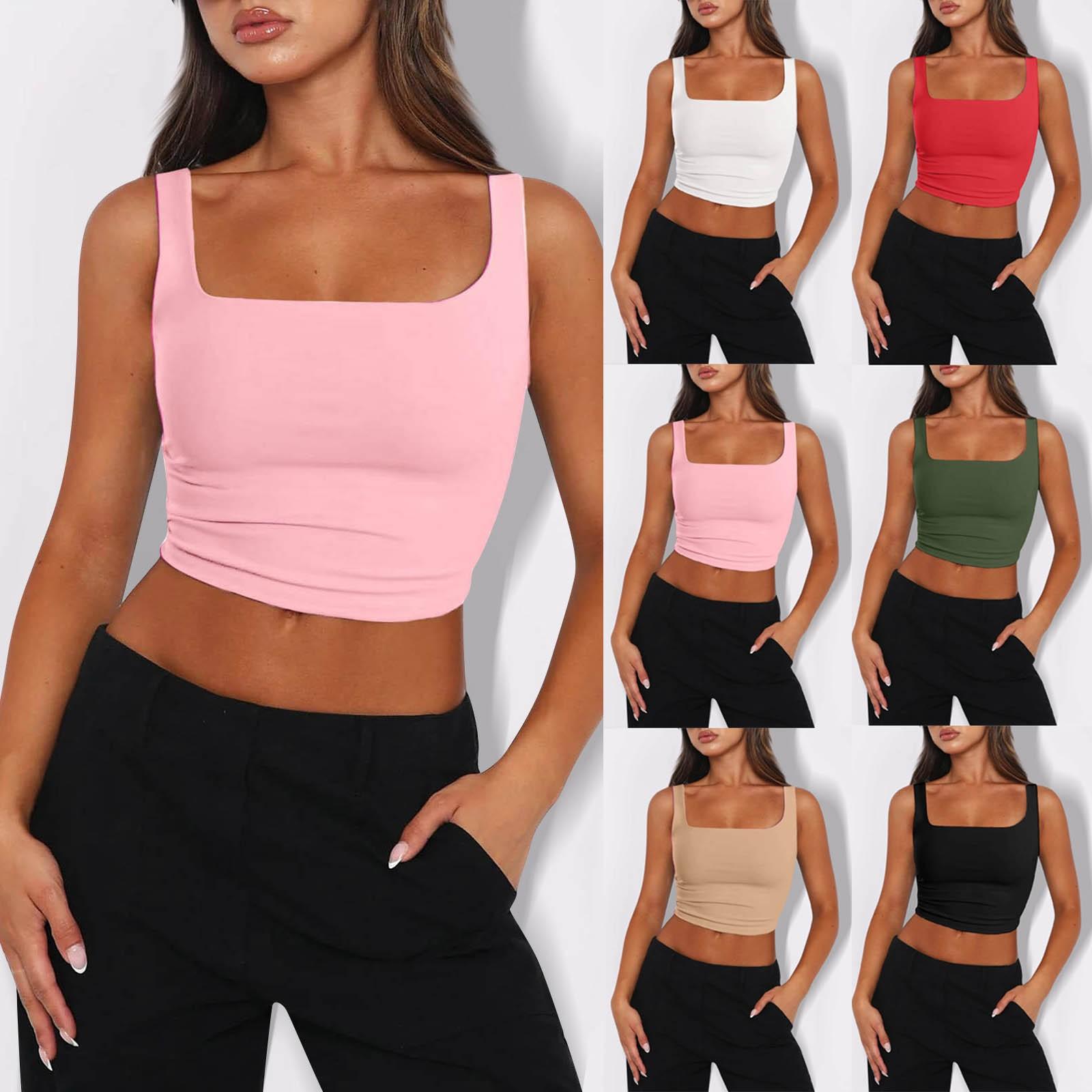 

Женский короткий топ на бретельках с открытой спиной для девочек, тонкий топ контрастного цвета, повседневный топ под пальто