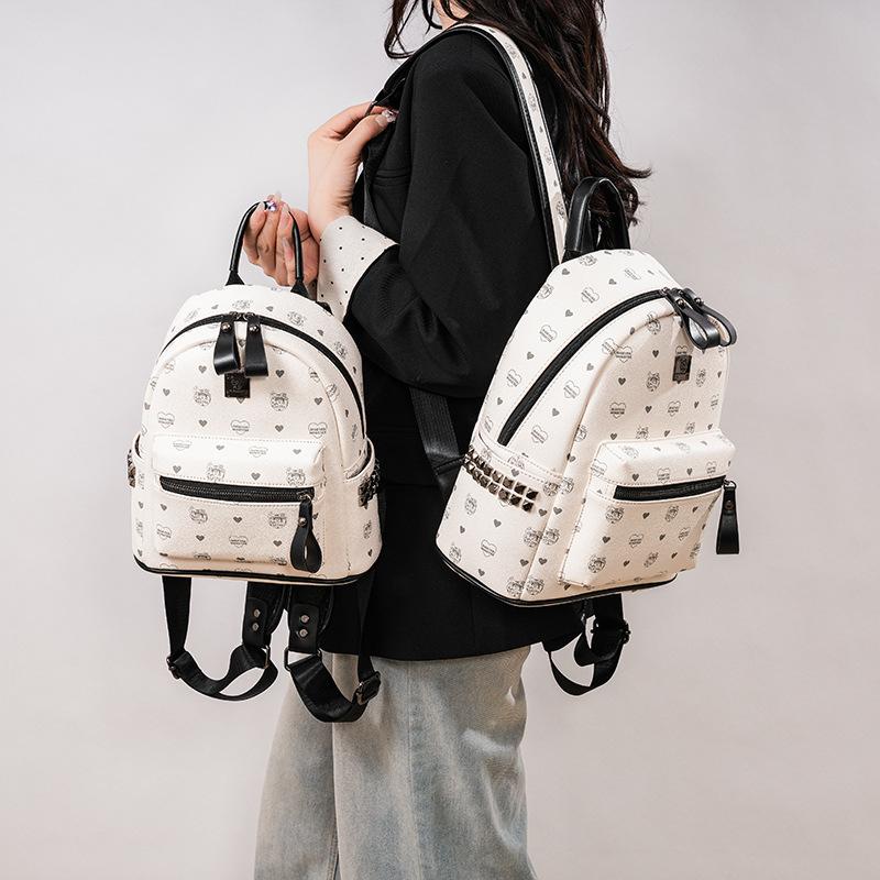 Womens  New Korean Style Retro Printed Backpack, Large Capacity Leisure Fashi Travel School Bag, Trendy Womens Bag