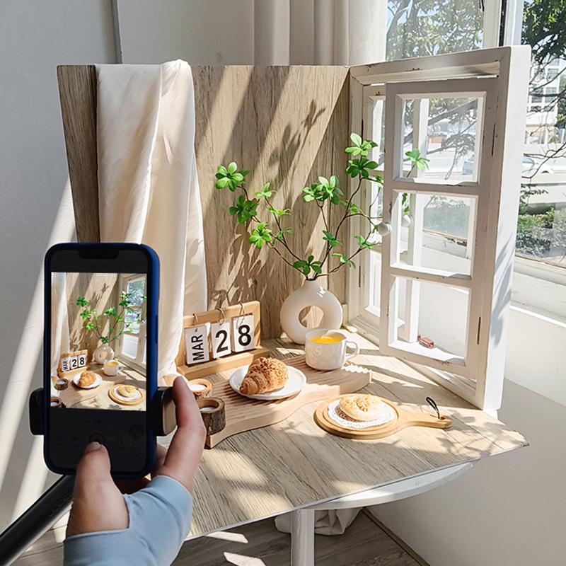 Retro Window Cake Baking Photography Background Board - Wood Grain Props for Studio Scenes