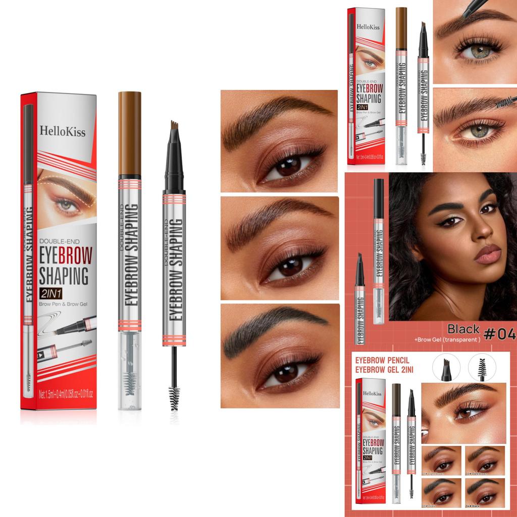 Hellokiss Dual-ended Liquid Eyebrow Pencil With Setting Gel For Perfect Brows