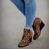 Fashion 2024 Autumn New Chelsea Boots Retro Wedges Platform Leopard Female Shoes Ladies Side Zipper High Heels Ankle Boots Botas Mujer