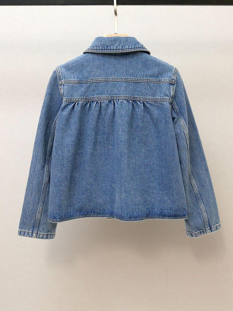 Autumn Sweet Style Women's Denim Jacket with Peter Pan Collar and Pockets