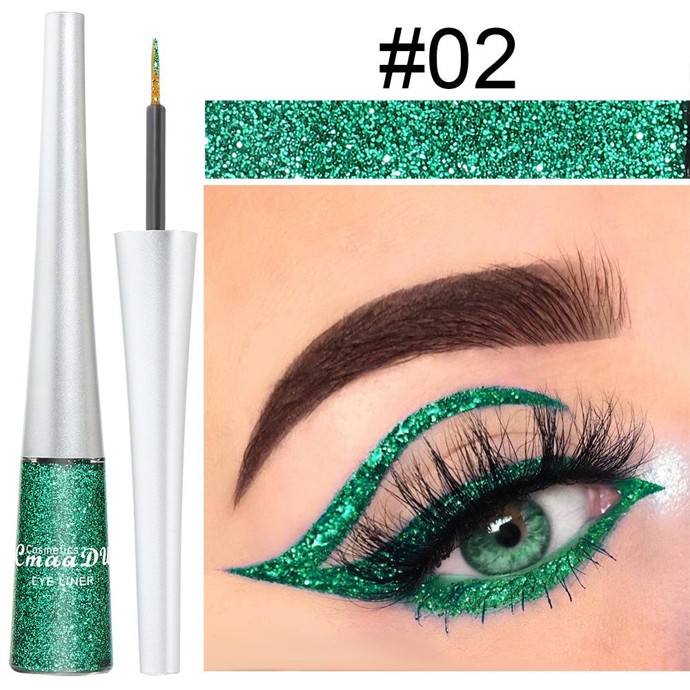 CmaaDu 16 barev Barevné flitry Glitter Powder Tekuté oční linky Flitry Tekuté oční linky
