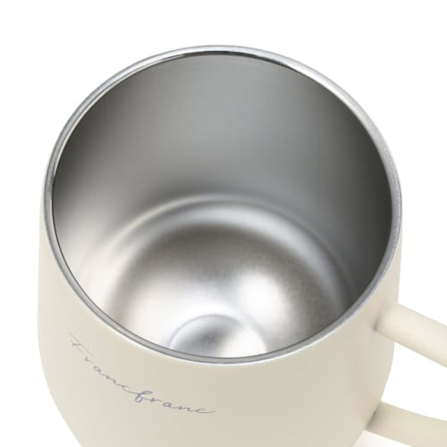 Francfranc Stainless Steel Thermos Mug with Lid, 320ml, White, Double-Layered Vacuum-Resistant, Keeps Hot or Cold, Perfect for the Office or Gift