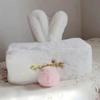 Kawaii Tissue Cover Cute Pink Plush Rabbit Tissues Storage Box Girls Gift Home Decoration Gift Toilet Paper Holder Napkin Case