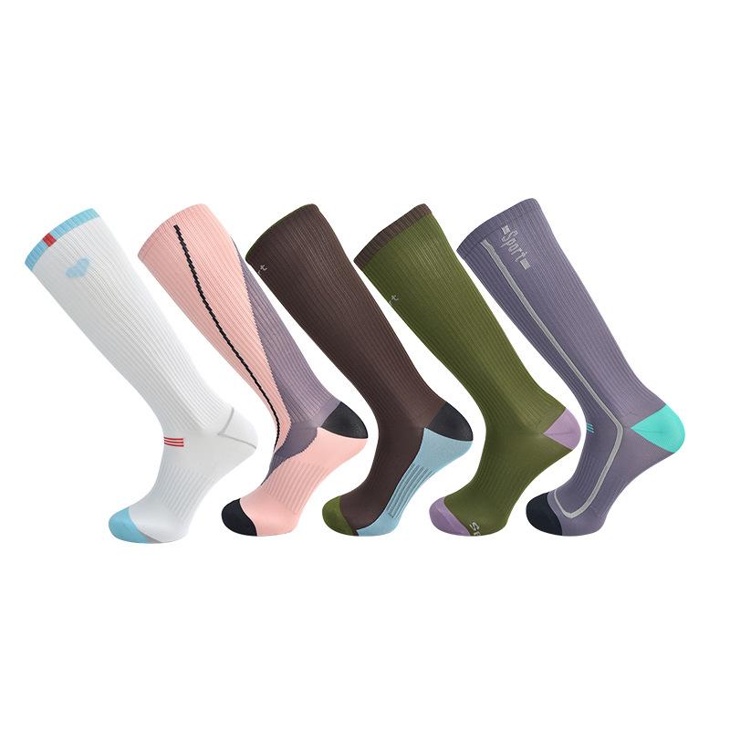 Calf Socks, Women's Pressure Sports Socks, Outdoor Fitness Badminton, Rope Skipping, Cycling and Running Socks, Indoor Yoga Socks
