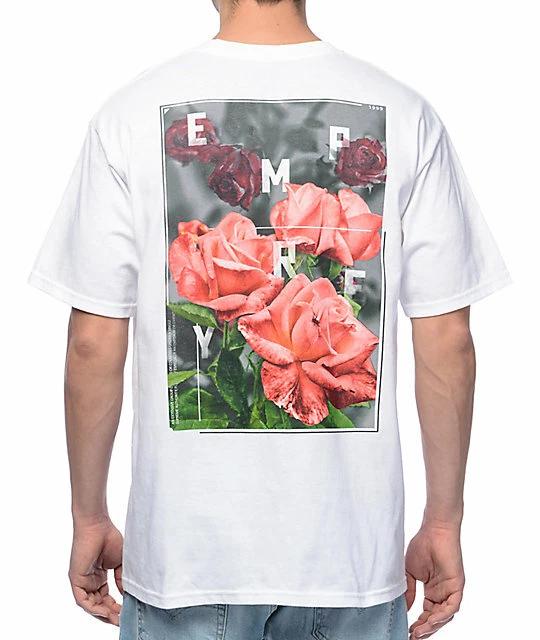 Empyre Mens Rose Garden White Tee Shirt New Small 4XL