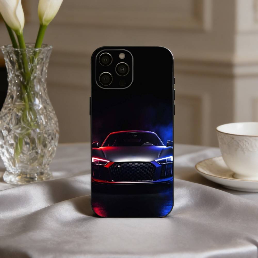 Cool R-RS6 Tempest Car Phone Case For iPhone 17,16,15,14,13,12,11 Plus,Pro Max,XS,Soft Silicone Black Cover