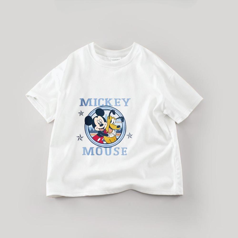 Boutique Children's Tshirts Summer Cartoon Mickey Short Sleeve Tees Tops  Casual Kids Boys Clothes Cartoon T-shirt