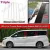 6Pcs Glossy Chrome PC Material B C Pillar Posts Door Trim Window Decal Cover Stickers For Toyota Noah Voxy R80 2014-