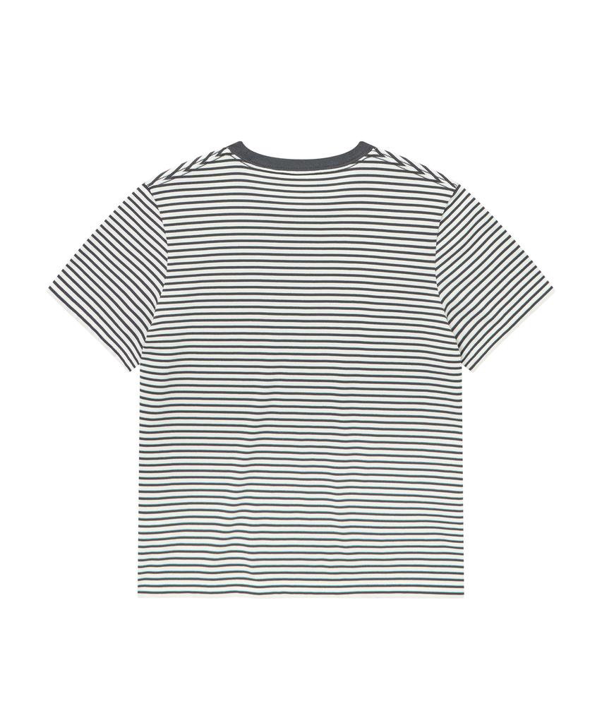 COVERNAT WOMAN Striped T-Shirt Charcoal