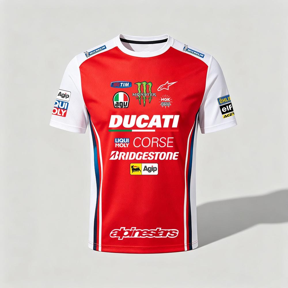 Men's Ducati Corse Racing T-shirt Short Sleeve Motorbike Team Jersey Breathable Quick Dry Motorcycle Sports Tee