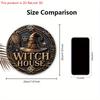 Retro Halloween Wooden Sign with Witch House Design - Unique Wall Pediments - Ideal for Front Door, Yard, Porch, Room Decor
