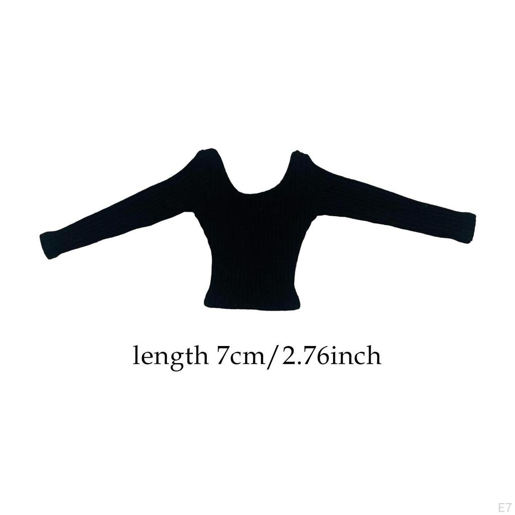 1/6 Long Sleeve Mini Casual Top, Basic Shirt for 12 '' Inches Female