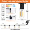 LED Solar String Light 10m 15m 18m 30m T22 Tubular Led Filament Bulb 24V Festoon Solar Garland Patio Backyard Garden Party Decor