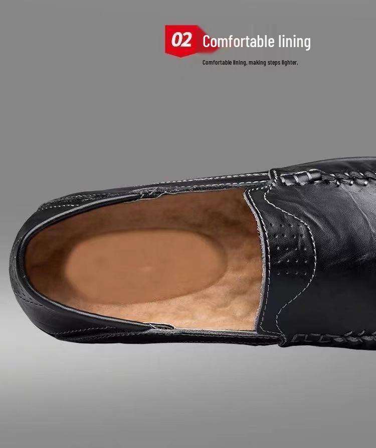 Herren atmungsaktive Leder-Loafer Frühling/Sommer 2025 - Lässig, Modisch, Rund Zehenpartie Slip-ons