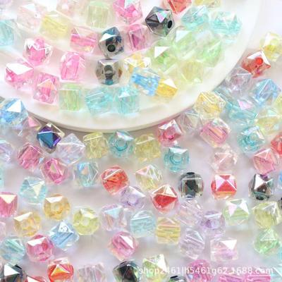 Transparente Kristallklare Facettierte Hohlkugel-Wasserwürfel-Perlen für DIY-Ketten und Anhänger-Basteln