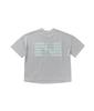 Negeotibeuseupeulliskeulleob (W) Windlayer Mesh Dot Symbol Crop T-Shirt (Gray)
