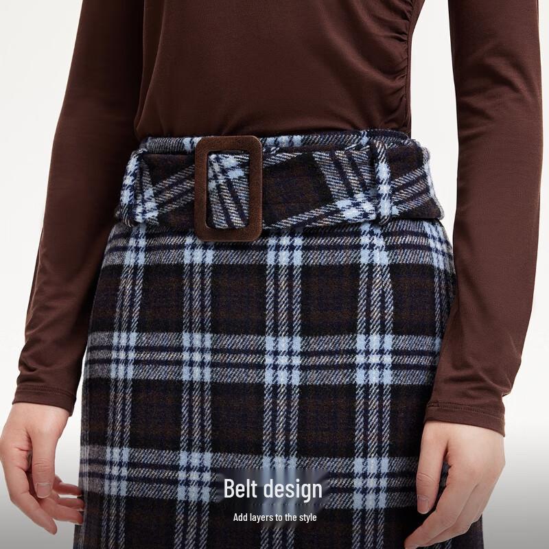 Veromoda Women's Plaid A-Line Mini Skirt