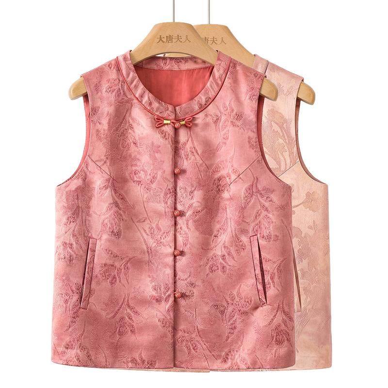 Datang Furen New Chinese Style Floral Vest 3XL