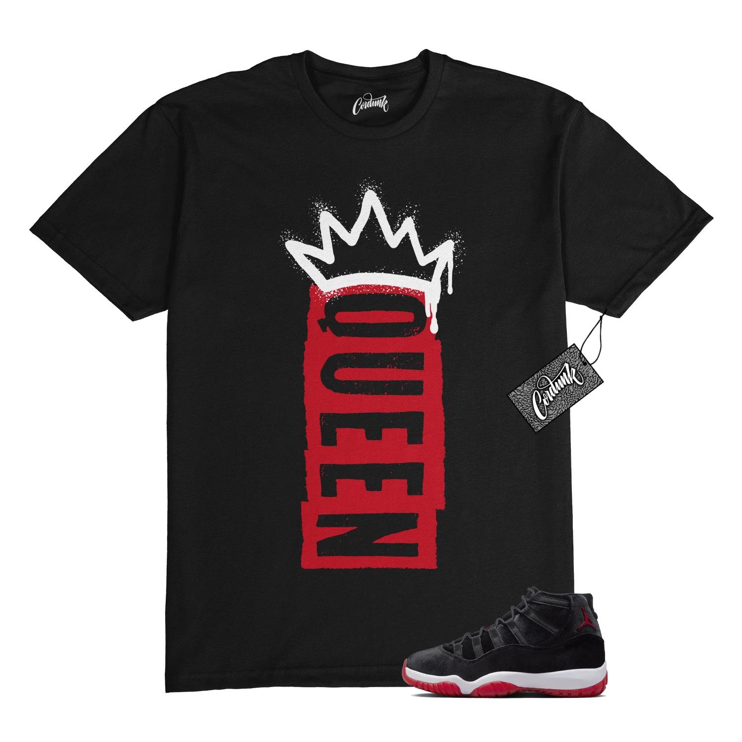 

11 Bred Velvet Gym Red 2024 Black White T Shirt to Match Q1 2XL