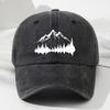 Retro Mountain Print Soft Top Baseball Cap Unisex Fashion Outdoor Sports Fishing Cap