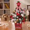 Jingle Bell Tabletop Artificial Christmas Tree Ribbon Bow Festive Party Supplies  Home