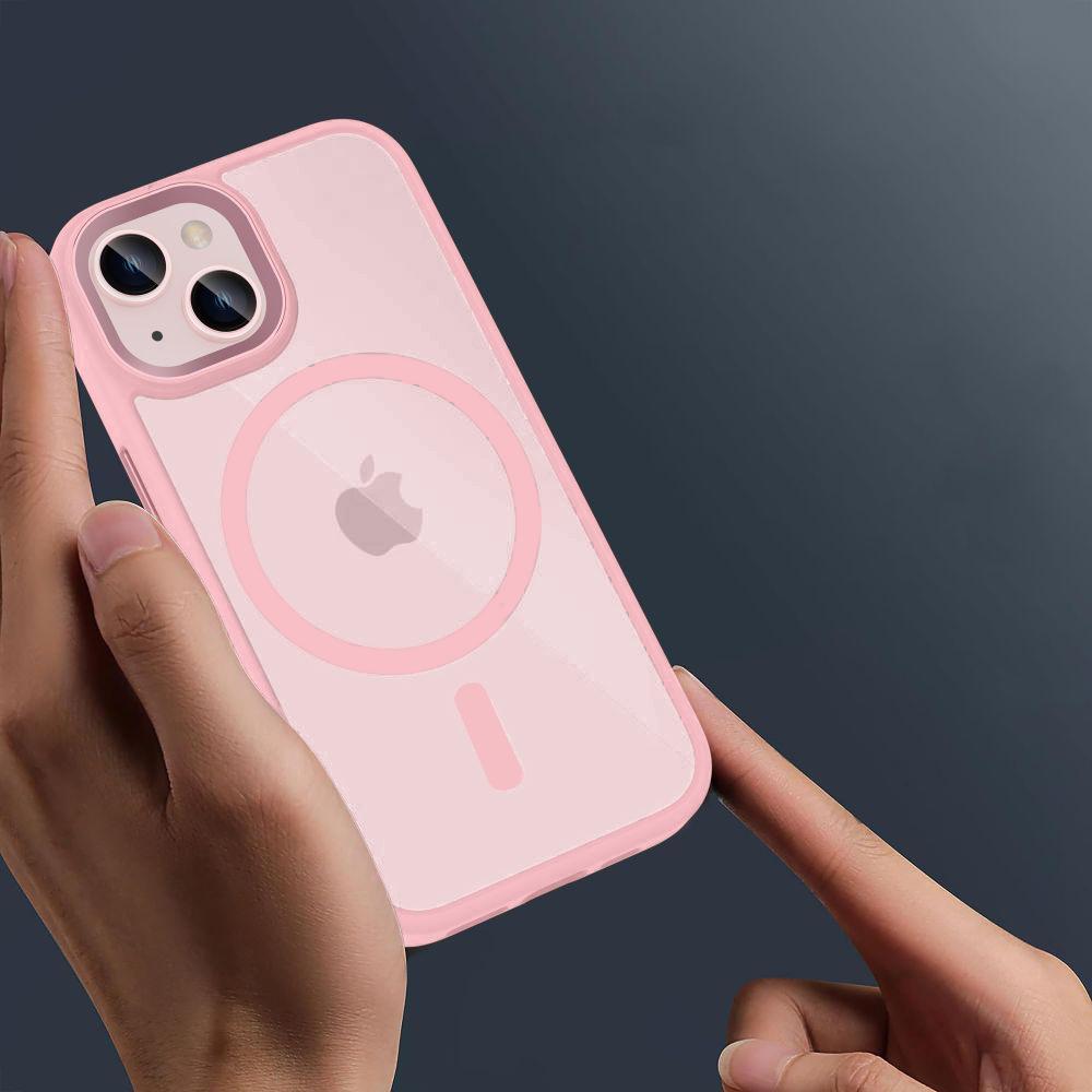 iPhone 15 Case, MagSafe, ERBORD Matt Case, Pink + Screen Protector