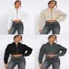 Streetwear Womens Short Sleeve Hoodie With Zipper For Fall Winter Casual Wear