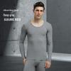 Men's Modal Autumn Base Layer Set: Plain Warm Long Underwear & Sweater - Plus Size for Cold Protection