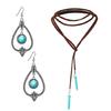 Bohemian Turquoise Jewelry Set Western Turquoise Jewelry Set Drop Earrings Bracelet Headband Sunglass,Choker Necklace