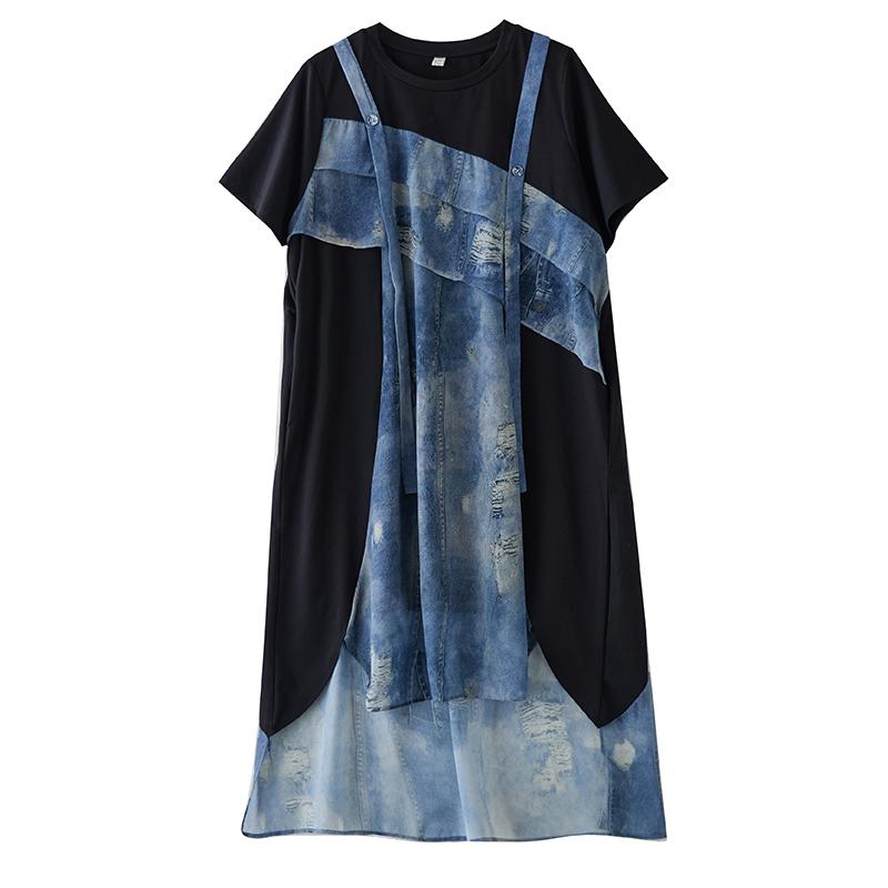 

XITAO Retro Printing Patchwork Women Dress GJ1221 One Size