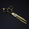 6.0 inch gold Nepsen double-sided sword hair scissors, hair scissors, flat-cut tooth scissors, thin scissors