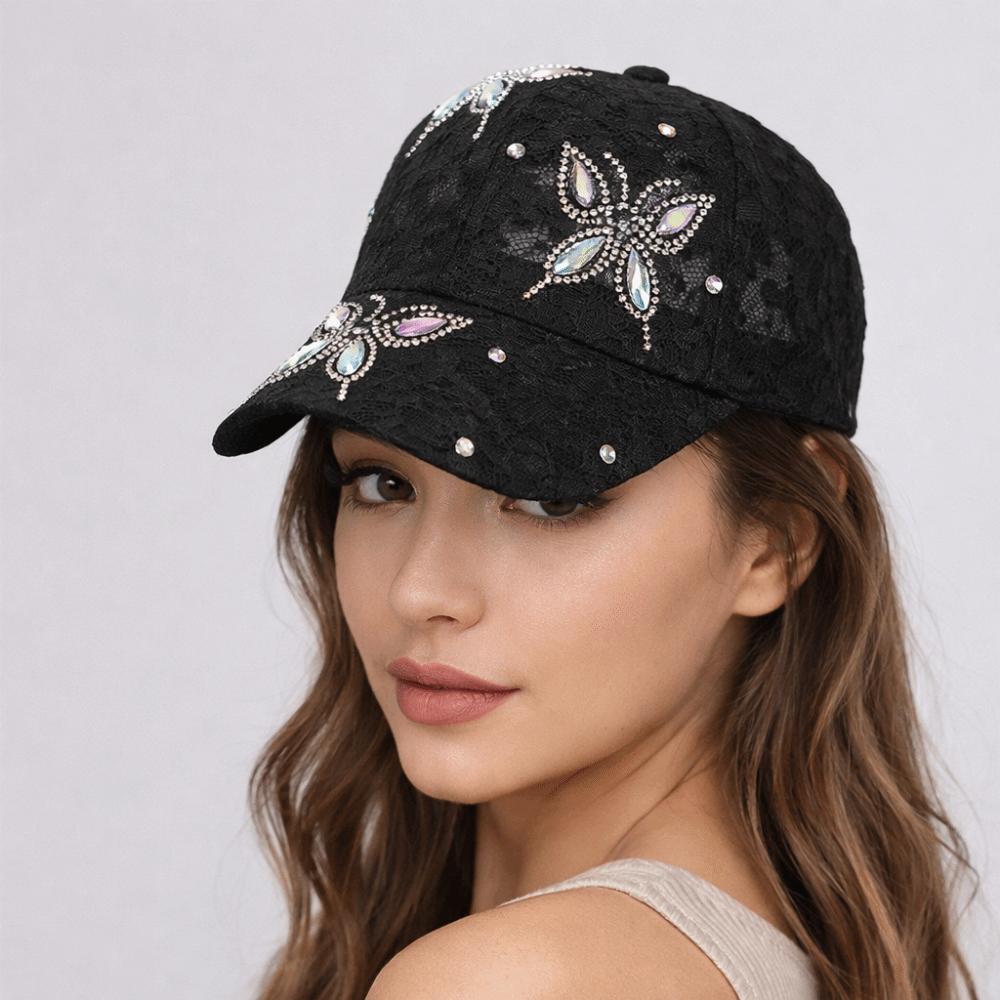 Lace Visors Cap Butterfly Mesh Peaked Hat Fashion Flower Baseball Cap Girls