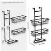 3-Tier Over-the-Door Bathroom Shelf Black Glass Door Hanging Storage Rack No-Drill Shower Caddy Towels