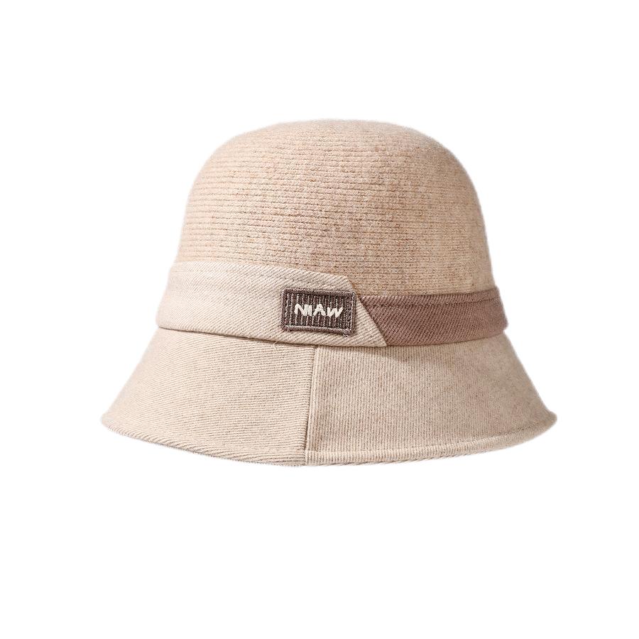 Fall Winter Luxury Brand Fashion Thick Warm Knitted Bucket Hat  Wool Cashmere Solid Color Top Hat Party Fedoras  For Wome Capsn