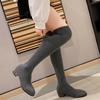 Fashion New Autumn Pointed Toe Women Elastic Slimming Sock Loots Fashion Female Thick Heel Over The Knee High Booties