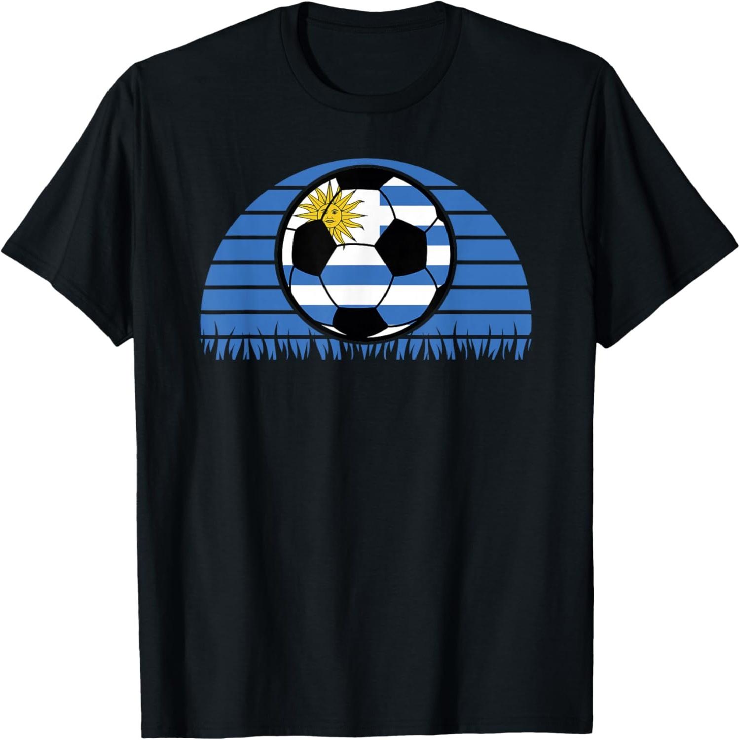 Uruguay Flag Soccer Patriotic Football Kids Boys Mens Womens T-Shirt S разноцветный