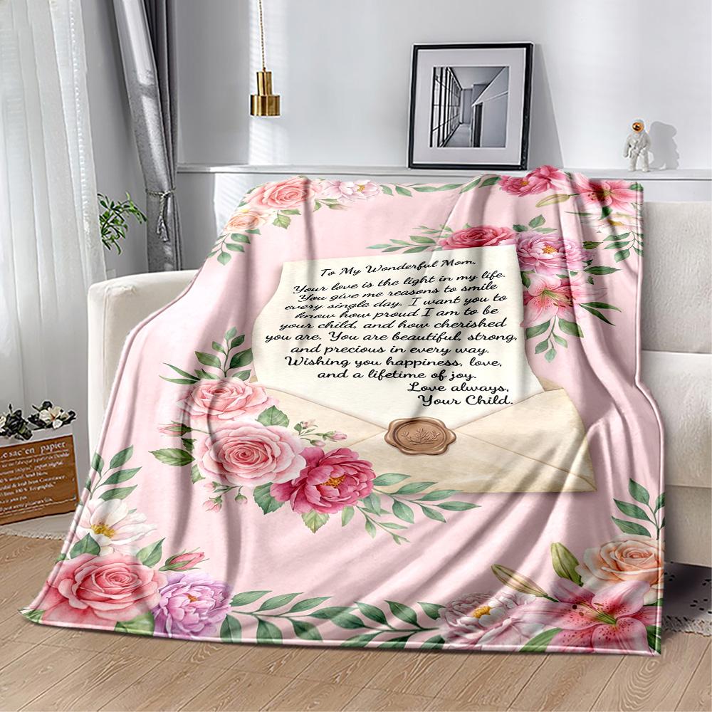 Mother's Day Love Blanket Suitable for Sofas,travel, Living Rooms Also a Good Gift for Friends and Family Suitable for All Seasons.