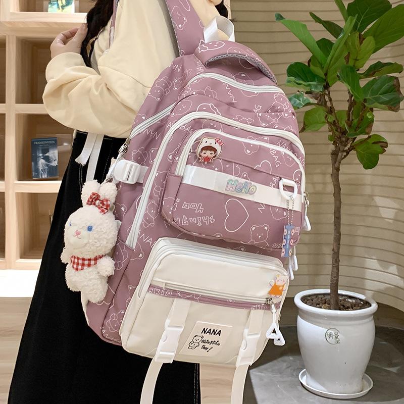 Grundschulmädchen  Hoher Wert Mittelschülerin Gymnasiastin  Studentin  Süßer Rucksack