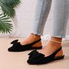 Black Luxury Designer Fashion Design Ladies Slingback Summer New Style Pointed Toe Low Heel Women Sandals Non-slip Flat Shoes