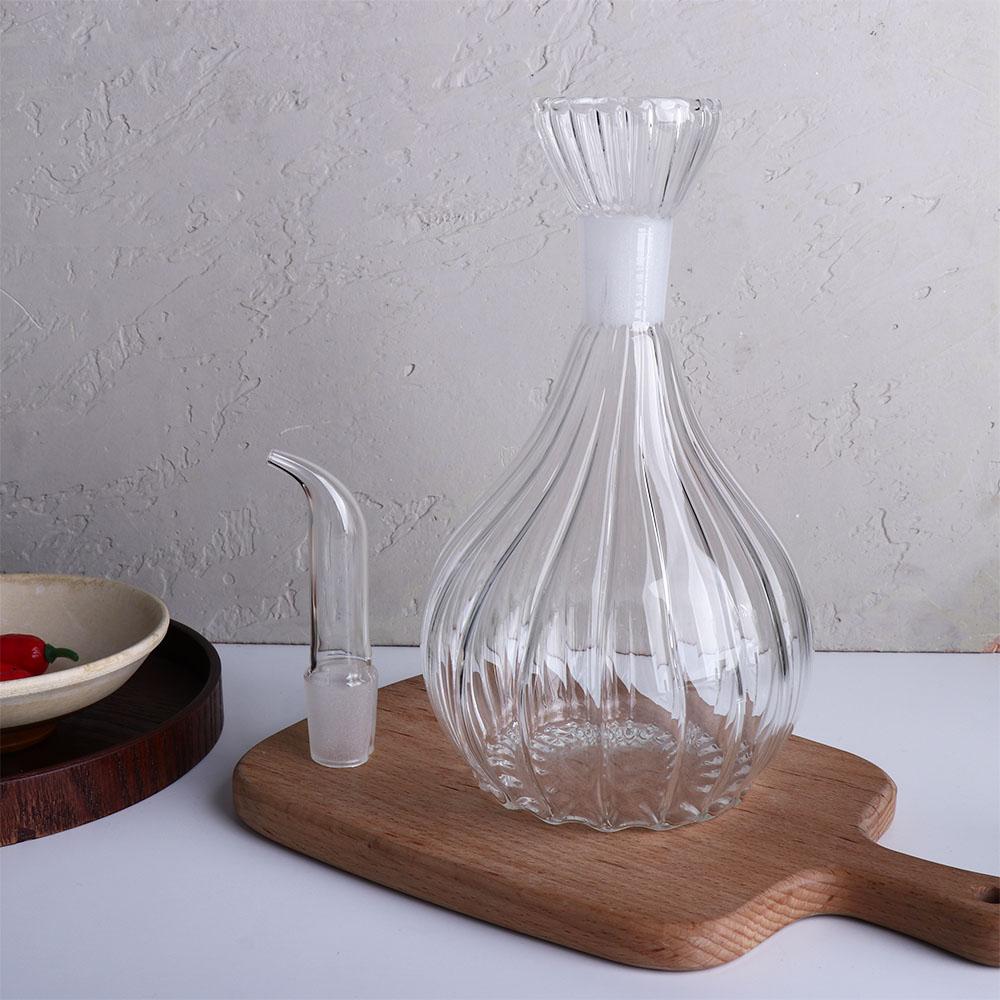 Pouring Spout Oil Dispenser Glass Vinegar Bottle Non-drip Condiment Container  BBQ