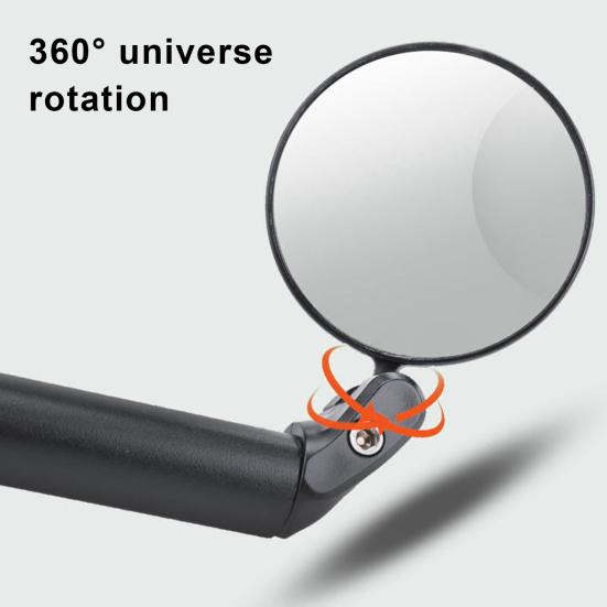 1 Pair Bicycle Handlebar Rearview Mirror 360 Degrees Rotatable Folding Road Mountain Bike Bar End Convex Mirror Glass Lens Bicycle Accessories