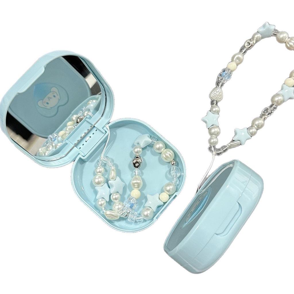 Orthodontic Storage Box with Mirror & Lanyard - Portable Case for Braces, Dentures, or Retainers