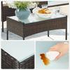 SONGMICS GGF004K05 Balcony Garden Furniture Set PE Polyrattan Lounge Set Patio Furniture Outdoor for Patio Balcony Garden Brown Taupe